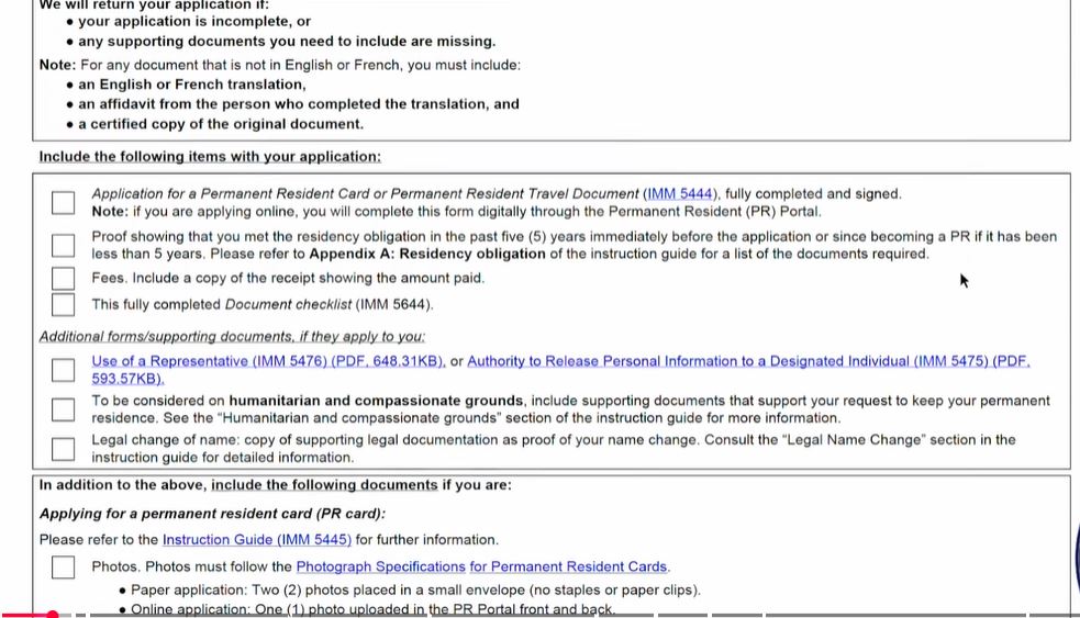 document Checklist
