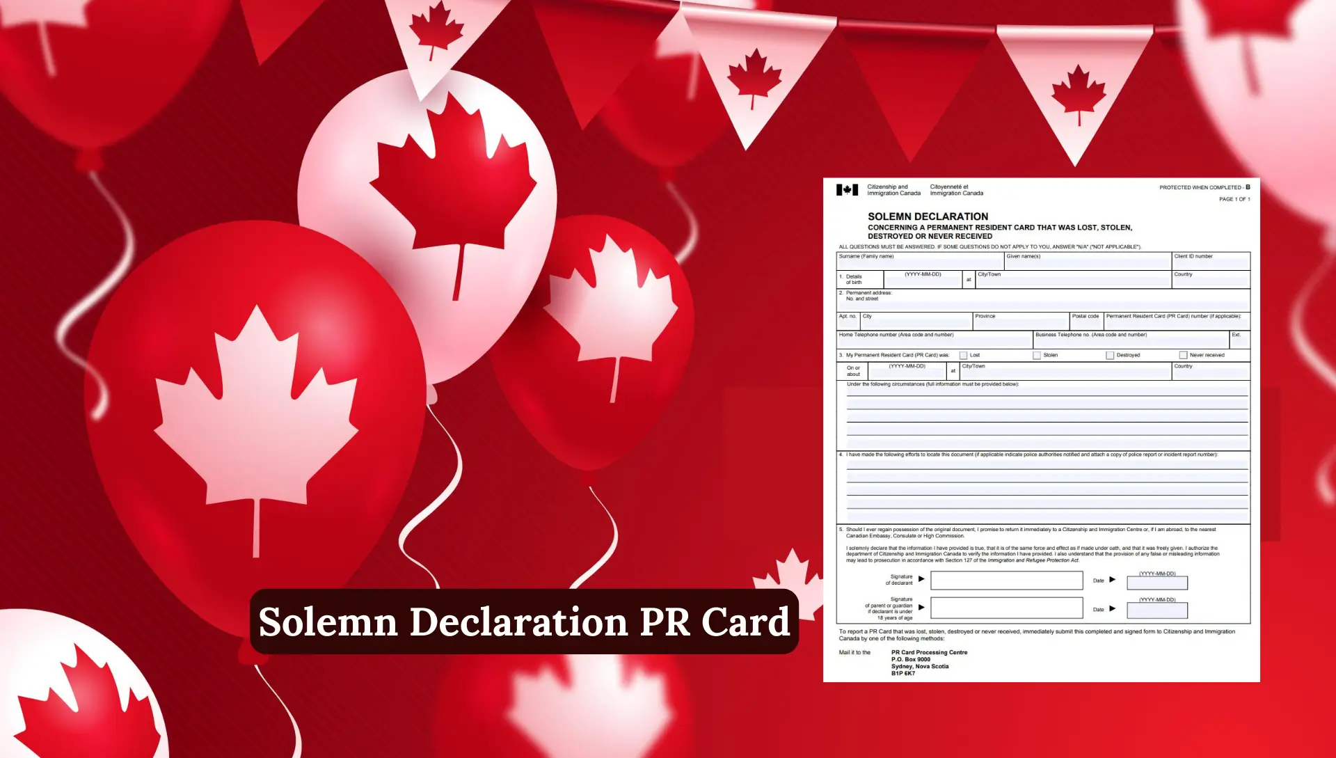 Solemn Declaration PR Card